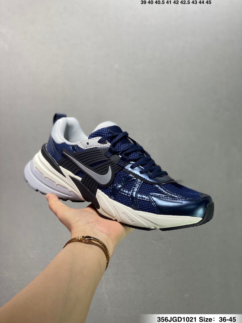 Nike V2K Runtekk Low Navy White Vintage Running Shoe view