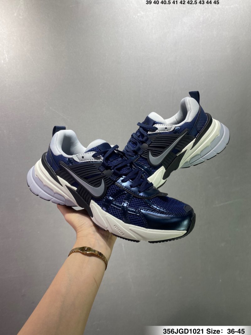 Nike V2K Runtekk Low Navy White Vintage Running Shoe view
