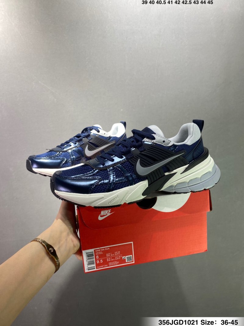 Nike V2K Runtekk Low Navy White Vintage Running Shoe view