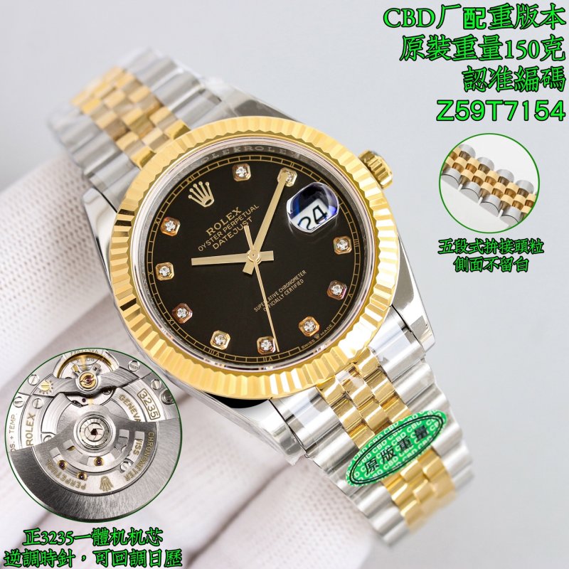 Rolex Datejust 41 Two-Tone Gold Champagne Dial Replica view