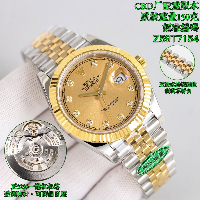 Rolex Datejust 41 Two-Tone Gold Champagne Dial Replica view