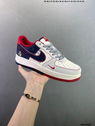 Nike Air Force 1 07 Low Navy Red White view 4