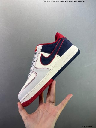 Nike Air Force 1 07 Low Navy Red White view 5