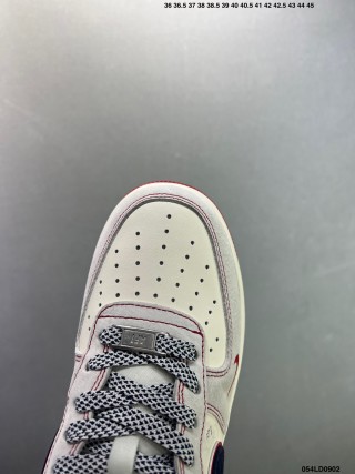 Nike Air Force 1 07 Low Navy Red White view 7
