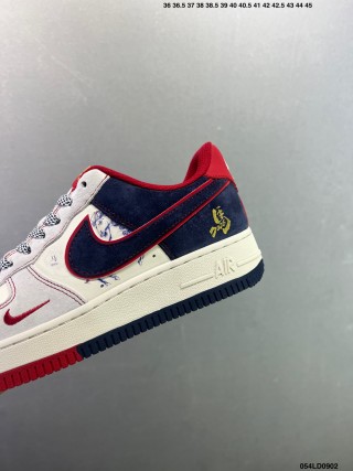 Nike Air Force 1 07 Low Navy Red White view 8