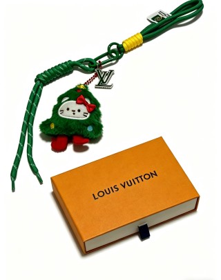 Louis Vuitton Angry Forest Kitty Green Bag Charm Keychain view 2