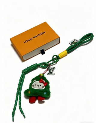 Louis Vuitton Angry Forest Kitty Green Bag Charm Keychain view 3