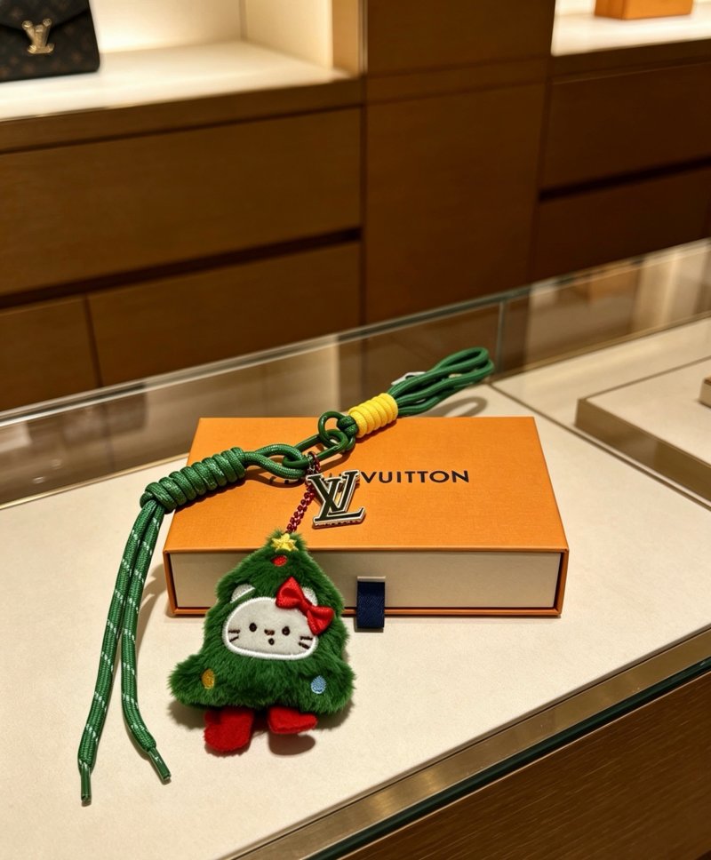 Louis Vuitton Angry Forest Kitty Green Bag Charm Keychain view
