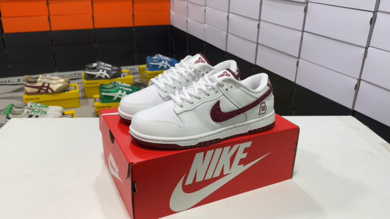Nike Dunk Low Retro White Red DIY Custom