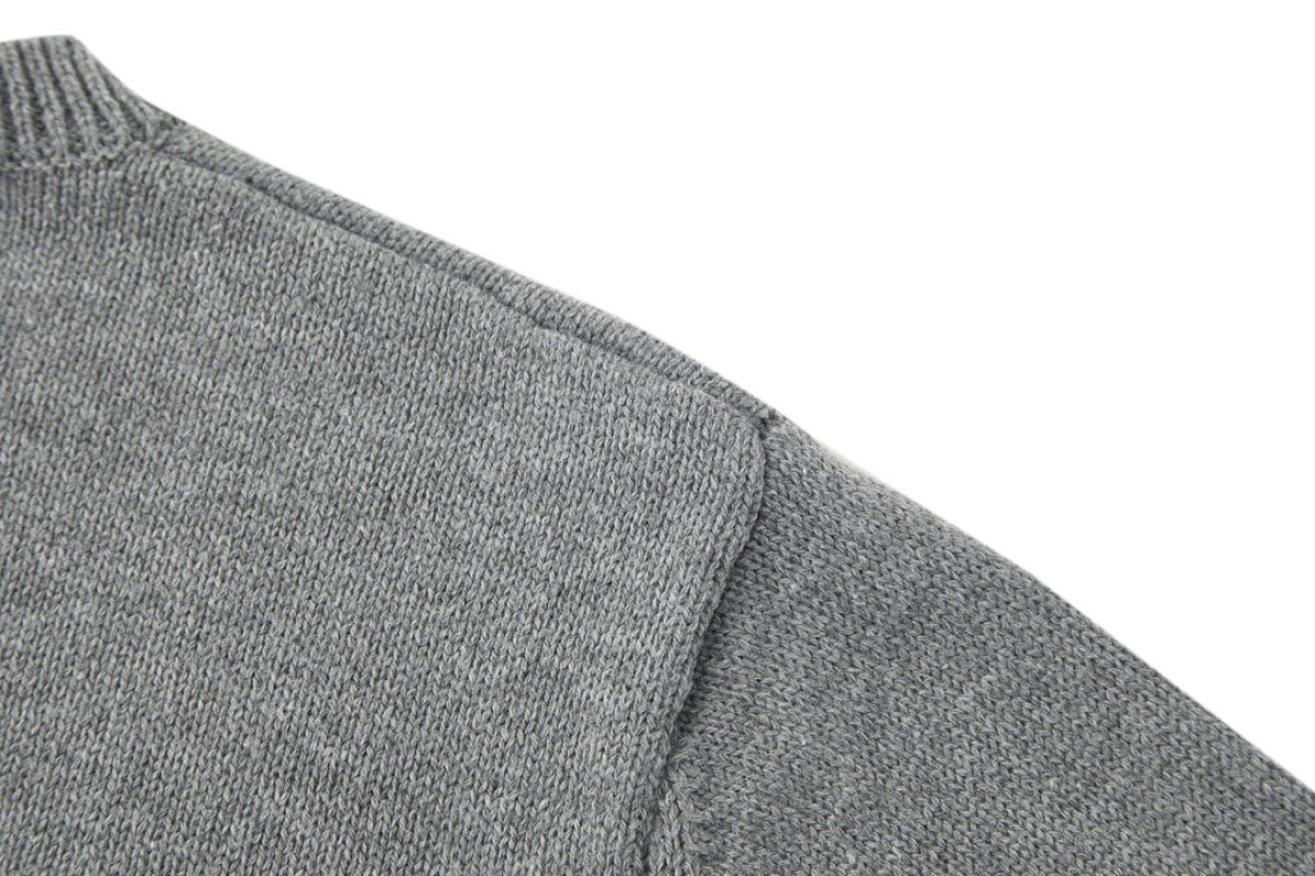 Loewe 23FW Small Embroidered Crew Neck Sweater Gray view