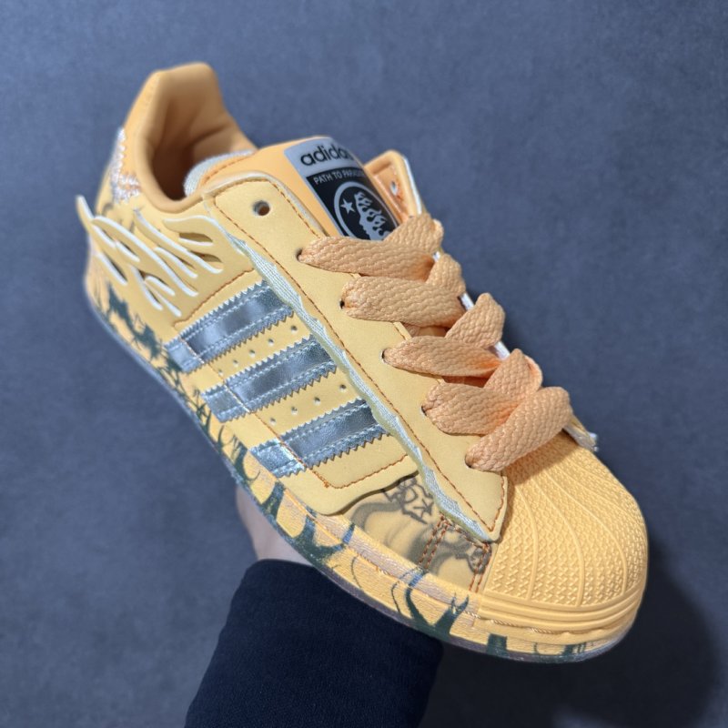 Adidas Superstar II Hellstar Yellow Flame Shell Toe UA view