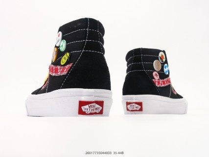 Vans Sk8-Hi Black Pink Yellow Checkerboard High Top Sneaker view 6