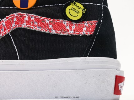 Vans Sk8-Hi Black Pink Yellow Checkerboard High Top Sneaker view 7
