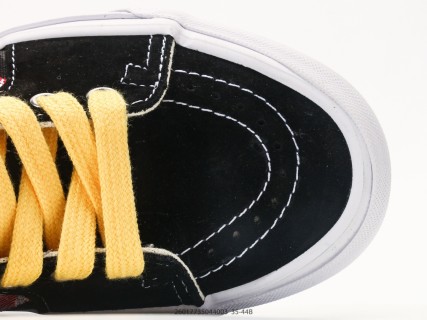 Vans Sk8-Hi Black Pink Yellow Checkerboard High Top Sneaker view 8