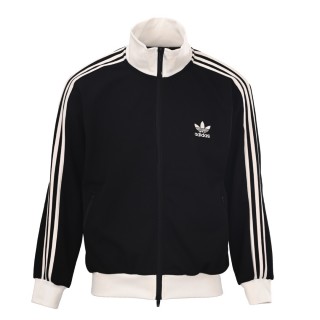 Adidas Originals Trefoil Logo Waffle Track Jacket Black Cream