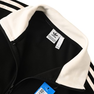 Adidas Originals Trefoil Logo Waffle Track Jacket Black Cream view 4