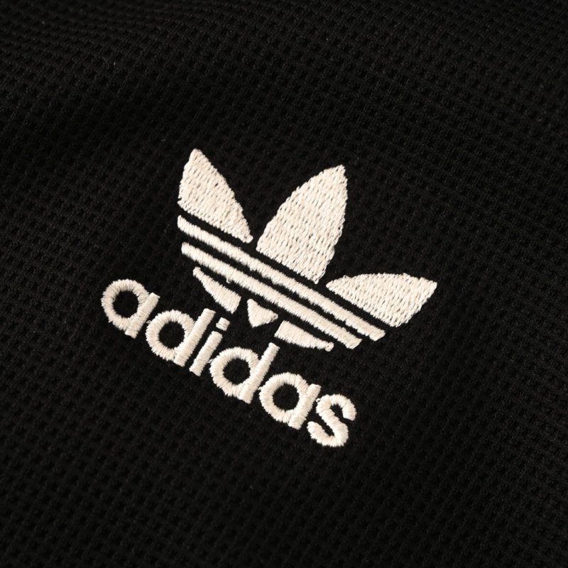 Adidas Originals Trefoil Logo Waffle Track Jacket Black Cream view
