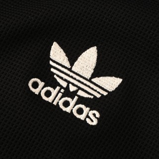 Adidas Originals Trefoil Logo Waffle Track Jacket Black Cream view 5