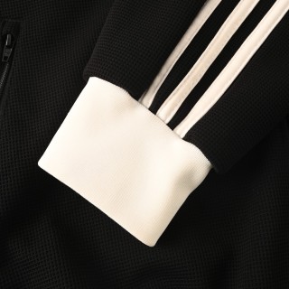 Adidas Originals Trefoil Logo Waffle Track Jacket Black Cream view 7