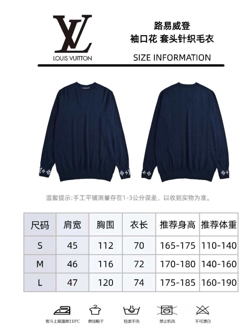 Louis Vuitton 25SS Monogram Jacquard Crewneck Sweater Navy view