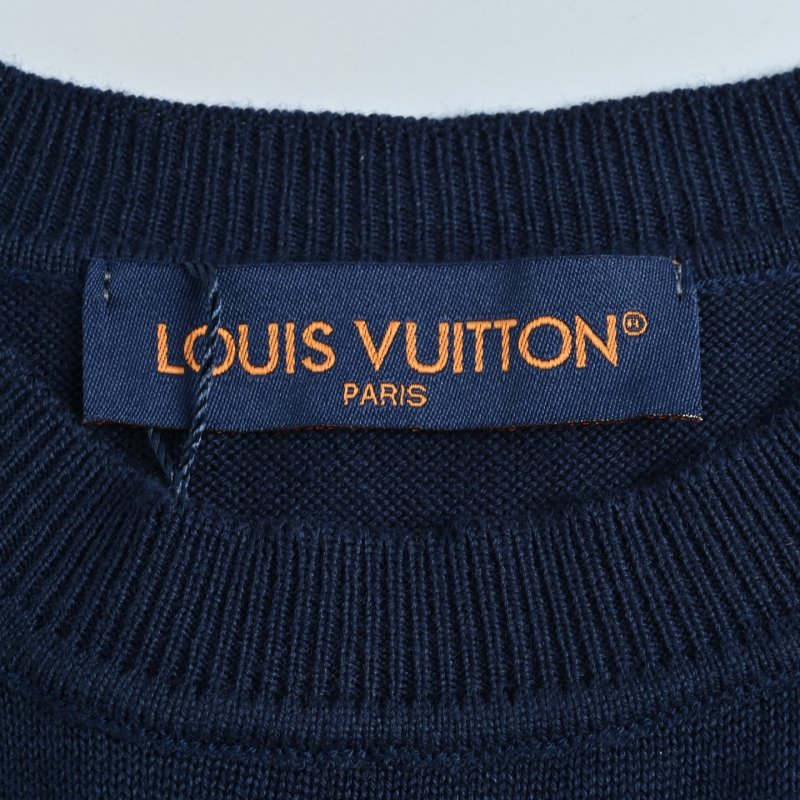 Louis Vuitton 25SS Monogram Jacquard Crewneck Sweater Navy view