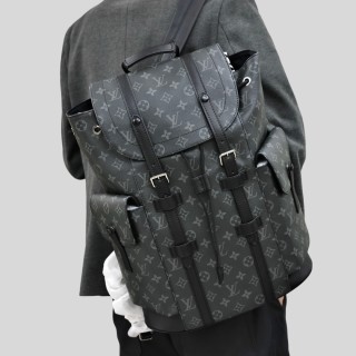 Coach Signature Stripe Backpack Black Navy White view 5