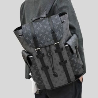 Coach Signature Stripe Backpack Black Navy White view 7