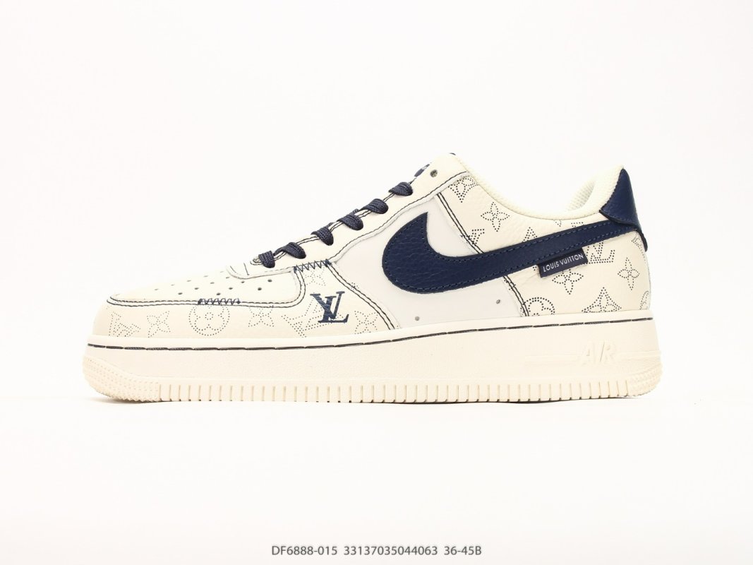 Nike Air Force 1 '07 LV8 Cream Navy Monogram Low
