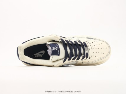 Nike Air Force 1 '07 LV8 Cream Navy Monogram Low view 3