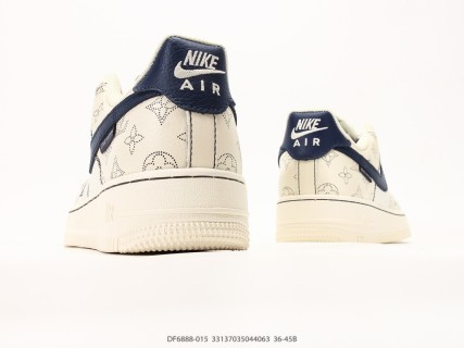 Nike Air Force 1 '07 LV8 Cream Navy Monogram Low view 6