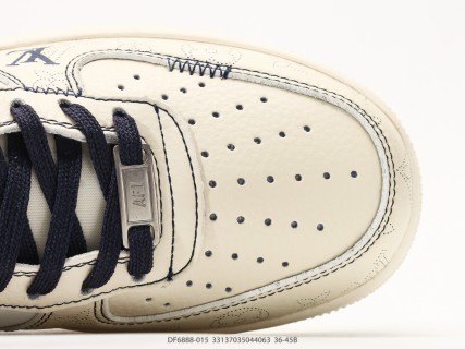 Nike Air Force 1 '07 LV8 Cream Navy Monogram Low view 8