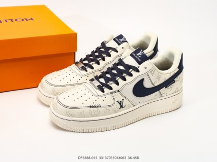 Nike Air Force 1 '07 LV8 Cream Navy Monogram Low view 9
