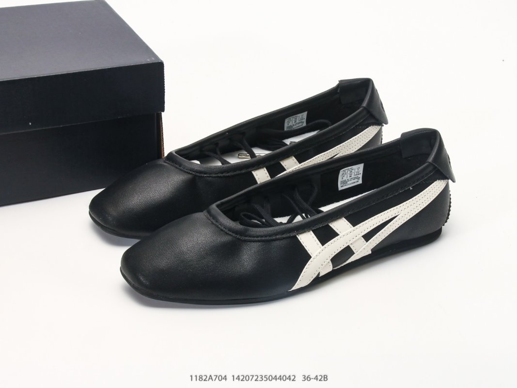 Onitsuka Tiger Gymnarina Ballet Flat Black Cream view