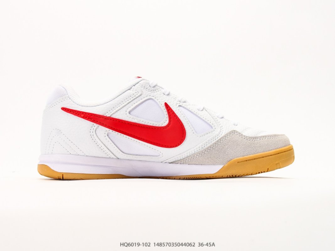 Nike SB Gato Supreme White Red Gum IC Soccer Shoe view