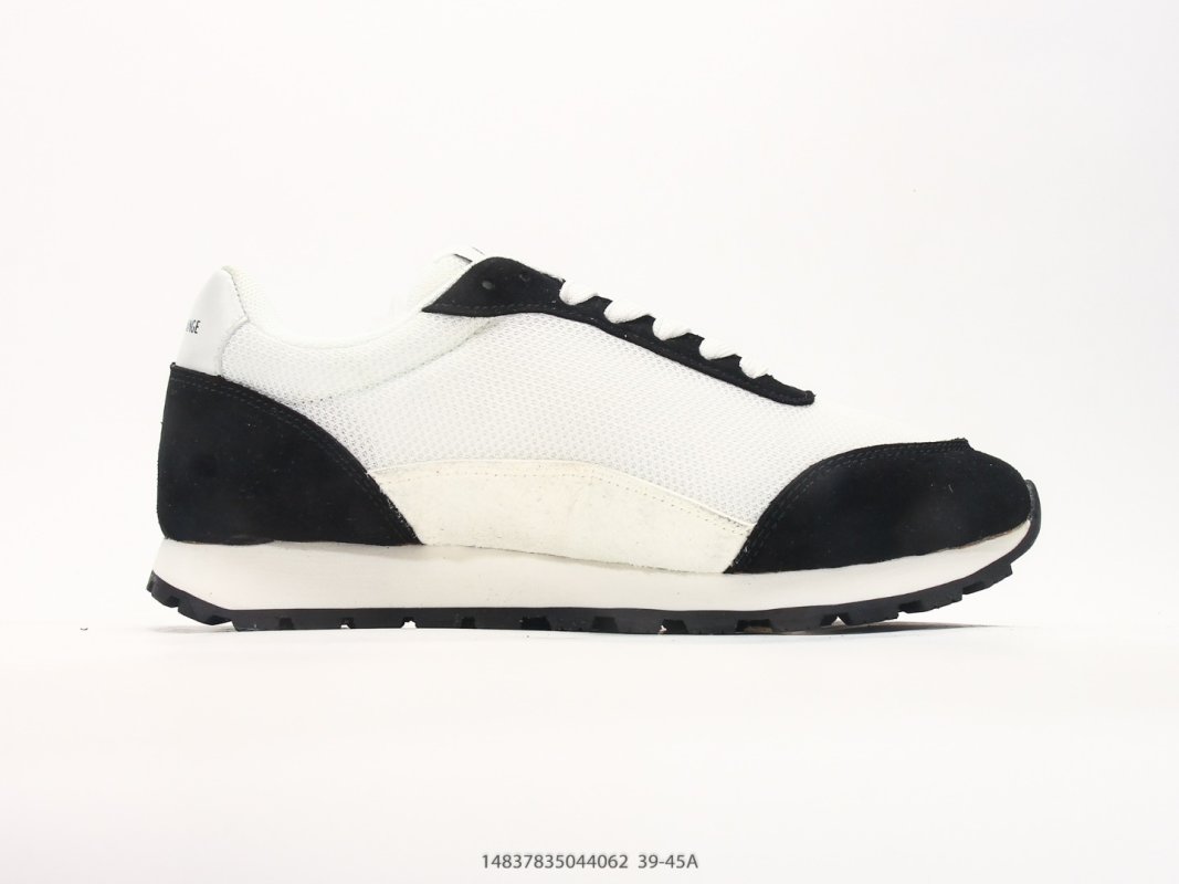 Armani Exchange AX Low Runner Black White Suede Nylon Sneaker view