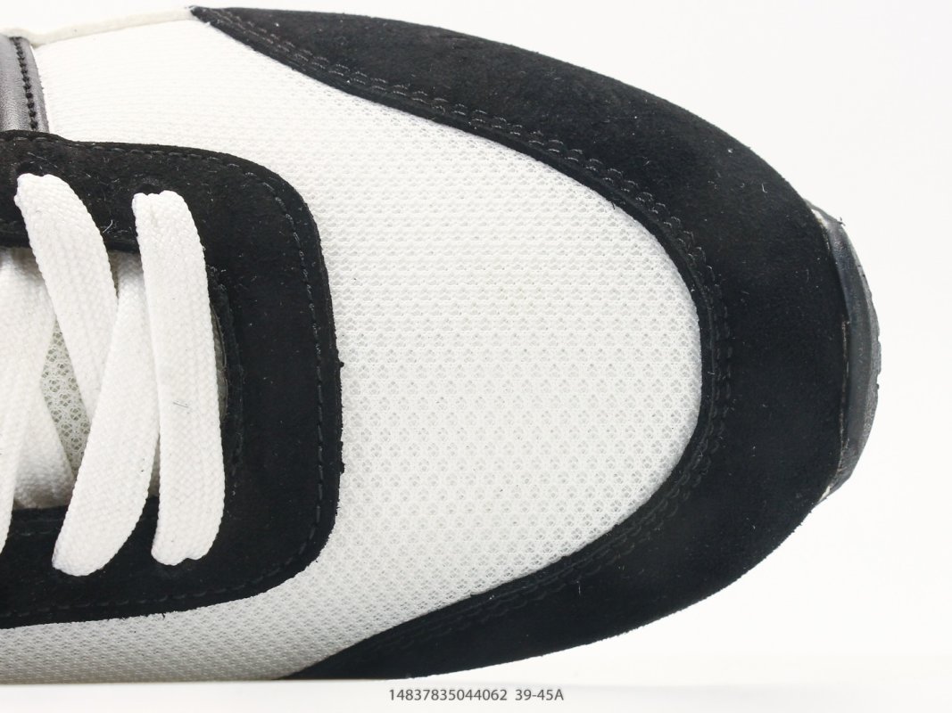Armani Exchange AX Low Runner Black White Suede Nylon Sneaker view
