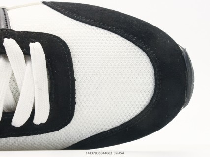 Armani Exchange AX Low Runner Black White Suede Nylon Sneaker view 8