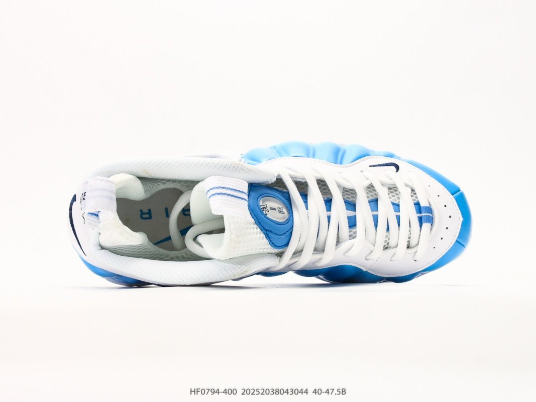 Nike Air Foamposite One Blue White Basketball Shoe view