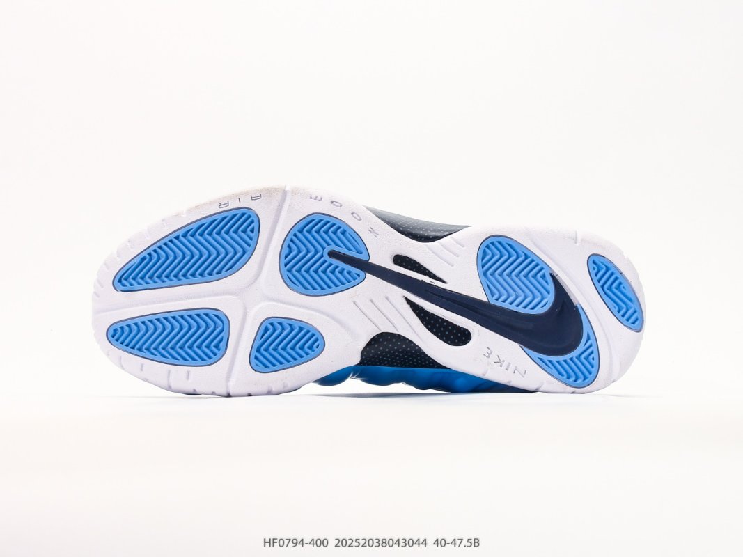 Nike Air Foamposite One Blue White Basketball Shoe view
