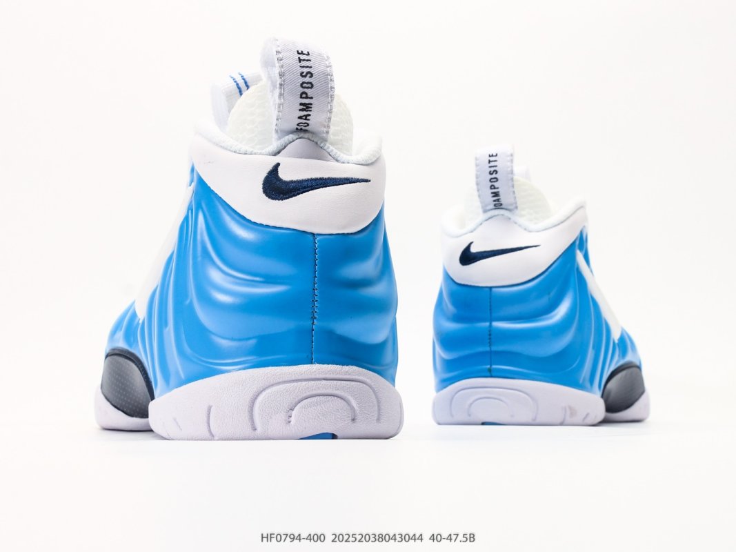 Nike Air Foamposite One Blue White Basketball Shoe view