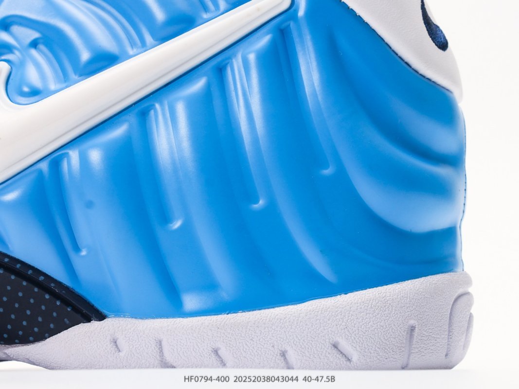 Nike Air Foamposite One Blue White Basketball Shoe view