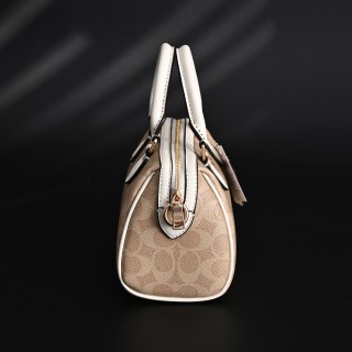 Coach Rowan Mini Boston Bag Vanilla White Replica view 3
