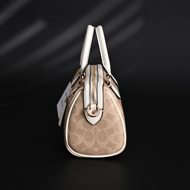 Coach Rowan Mini Boston Bag Vanilla White Replica view