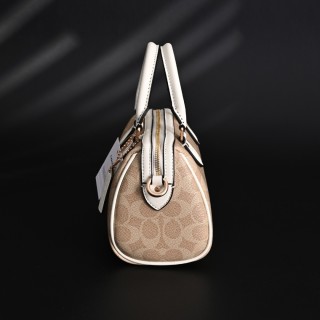 Coach Rowan Mini Boston Bag Vanilla White Replica view 5