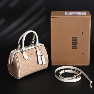 Coach Rowan Mini Boston Bag Vanilla White Replica view 7