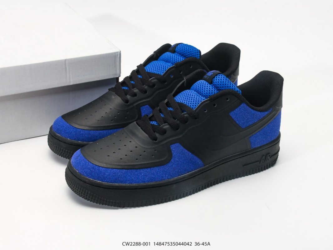 Nike Air Force 1 Low Black Royal Blue UA Replica view