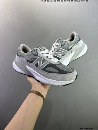 New Balance 990 V6 Grey Mesh Leather Retro Sneaker