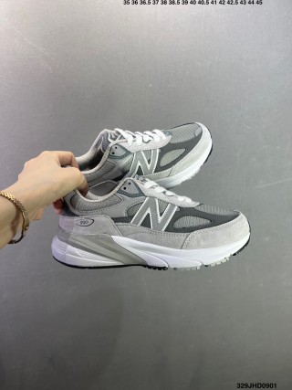 New Balance 990 V6 Grey Mesh Leather Retro Sneaker view 2