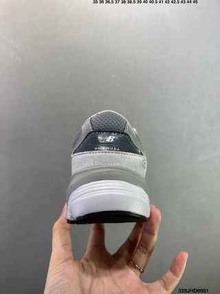 New Balance 990 V6 Grey Mesh Leather Retro Sneaker view 6