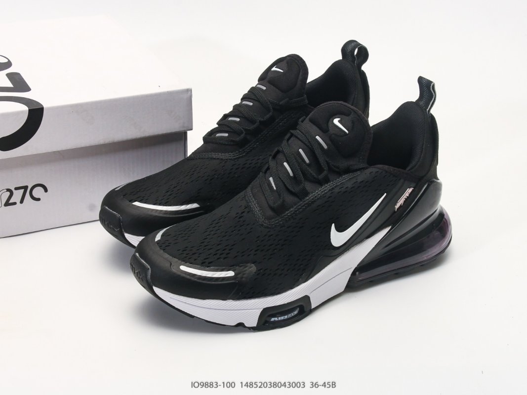 Nike Air Max 270 Flyknit Black White UA Replica view